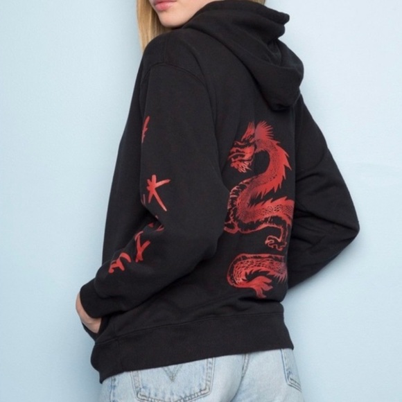 Brandy Melville Tops - Brandy Melville John Galt Black Dragon Hoodie